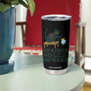 No Kings No Ice No Wars Cat Tumbler Cup Funny Political Freedom Activist TS11 Print Your Wear