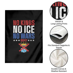 No Kings No Ice No Wars 8647 Garden Flag Rejecting Kings Anti Authoritarian TS11 Print Your Wear