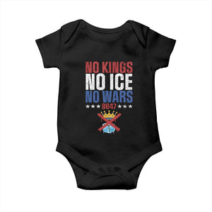 No Kings No Ice No Wars 8647 Baby Onesie Rejecting Kings Anti Authoritarian TS11 Black Print Your Wear