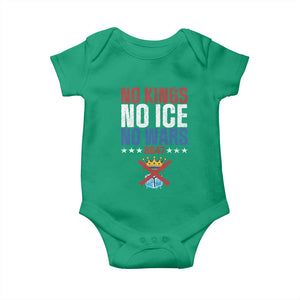 No Kings No Ice No Wars 8647 Baby Onesie Rejecting Kings Anti Authoritarian TS11 Irish Green Print Your Wear