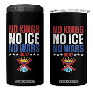 No Kings No Ice No Wars 8647 4 in 1 Can Cooler Tumbler Rejecting Kings Anti Authoritarian TS11 One Size: 16 oz Black Print Your Wear