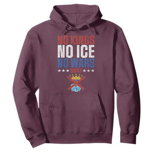 No Kings No Ice No Wars 8647 Hoodie Rejecting Kings Anti Authoritarian TS11 Maroon Print Your Wear