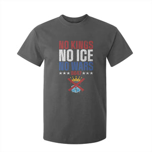 No Kings No Ice No Wars 8647 T Shirt For Kid Rejecting Kings Anti Authoritarian TS11 Dark Heather Print Your Wear