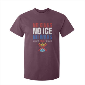 No Kings No Ice No Wars 8647 T Shirt For Kid Rejecting Kings Anti Authoritarian TS11 Maroon Print Your Wear