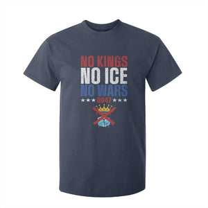 No Kings No Ice No Wars 8647 T Shirt For Kid Rejecting Kings Anti Authoritarian TS11 Navy Print Your Wear