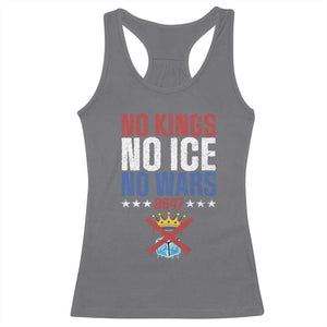 No Kings No Ice No Wars 8647 Racerback Tank Top Rejecting Kings Anti Authoritarian TS11 Charcoal Print Your Wear