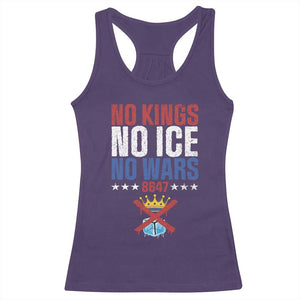 No Kings No Ice No Wars 8647 Racerback Tank Top Rejecting Kings Anti Authoritarian TS11 Purple Print Your Wear