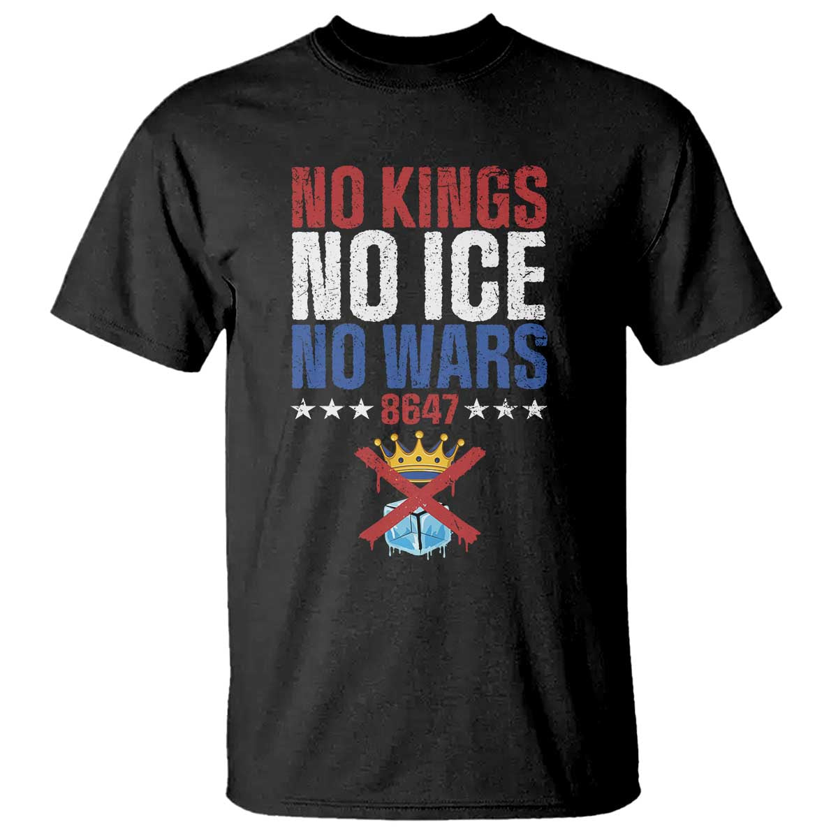 No Kings No Ice No Wars 8647 T Shirt Rejecting Kings Anti Authoritarian TS11 Black Print Your Wear