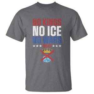 No Kings No Ice No Wars 8647 T Shirt Rejecting Kings Anti Authoritarian TS11 Charcoal Print Your Wear