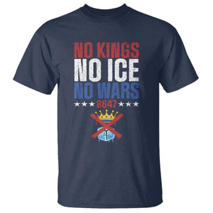 No Kings No Ice No Wars 8647 T Shirt Rejecting Kings Anti Authoritarian TS11 Navy Print Your Wear
