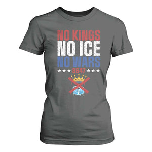 No Kings No Ice No Wars 8647 T Shirt For Women Rejecting Kings Anti Authoritarian TS11 Dark Heather Print Your Wear