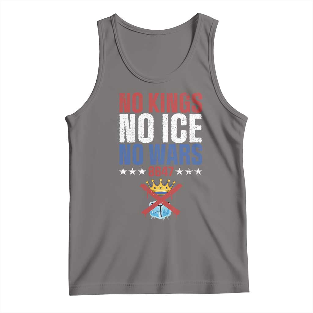 No Kings No Ice No Wars 8647 Tank Top Rejecting Kings Anti Authoritarian TS11 Deep Heather Print Your Wear