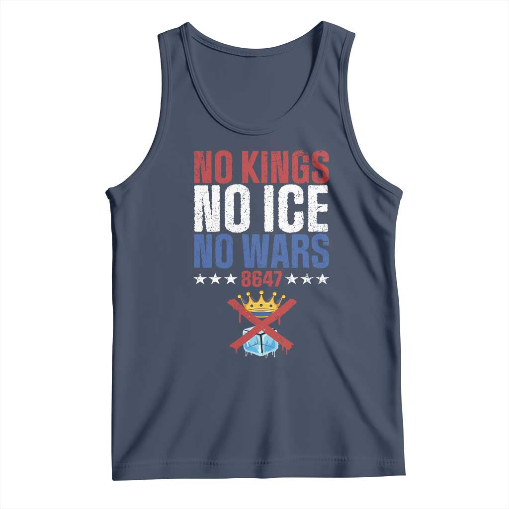No Kings No Ice No Wars 8647 Tank Top Rejecting Kings Anti Authoritarian TS11 Navy Print Your Wear