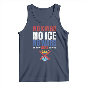 No Kings No Ice No Wars 8647 Tank Top Rejecting Kings Anti Authoritarian TS11 Navy Print Your Wear