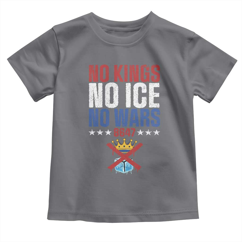 No Kings No Ice No Wars 8647 Toddler T Shirt Rejecting Kings Anti Authoritarian TS11 Charcoal Print Your Wear