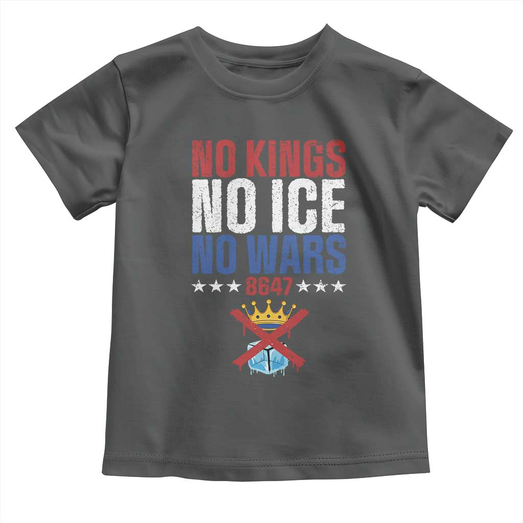 No Kings No Ice No Wars 8647 Toddler T Shirt Rejecting Kings Anti Authoritarian TS11 Dark Heather Print Your Wear