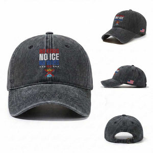 No Kings No Ice No Wars 8647 Washed Cotton Baseball Cap Rejecting Kings Anti Authoritarian TS11 Washed Cap Universal Fit Dark Gray Print Your Wear