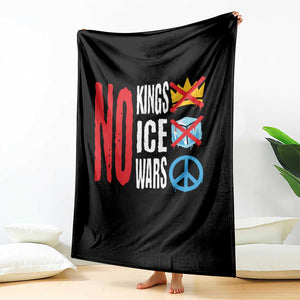 No Kings No Ice No Wars Throw Blanket Political Protest Peace Sign TS11 Print Your Wear