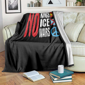 No Kings No Ice No Wars Throw Blanket Political Protest Peace Sign TS11 Print Your Wear