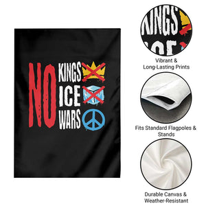 No Kings No Ice No Wars Garden Flag Political Protest Peace Sign TS11 Print Your Wear