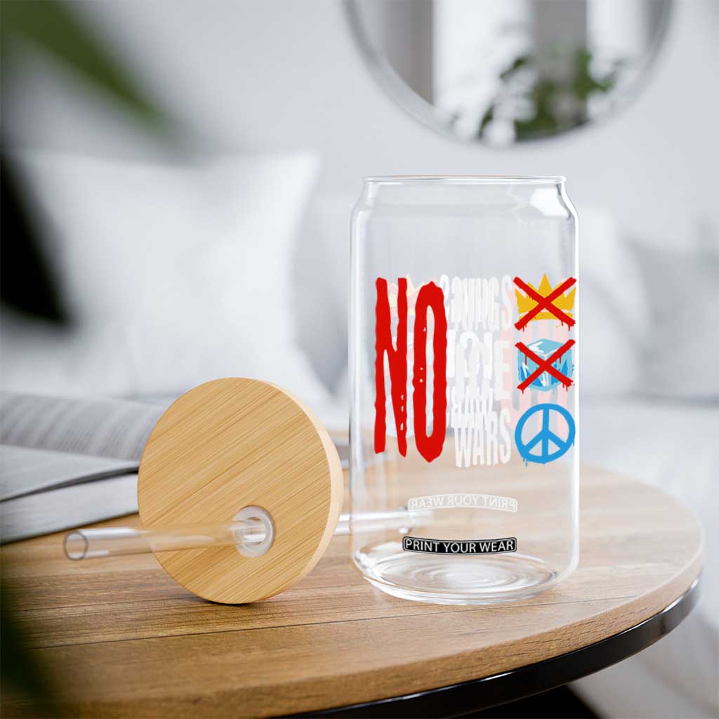 No Kings No Ice No Wars Glass Can Political Protest Peace Sign TS11 Print Your Wear