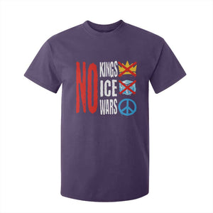 No Kings No Ice No Wars T Shirt For Kid Political Protest Peace Sign TS11 Purple Print Your Wear
