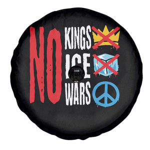 No Kings No Ice No Wars Spare Tire Cover Political Protest Peace Sign TS11 Print Your Wear
