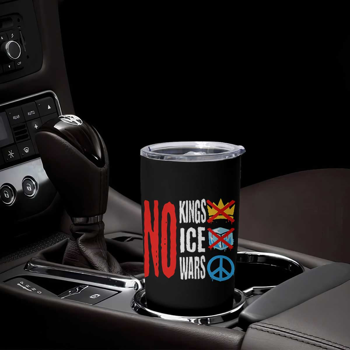 No Kings No Ice No Wars Tumbler Cup Political Protest Peace Sign TS11 Print Your Wear