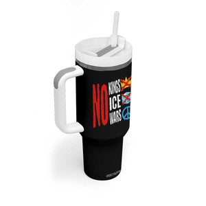 No Kings No Ice No Wars Tumbler With Handle Political Protest Peace Sign TS11 Print Your Wear