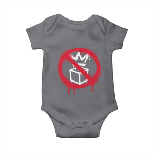 No Kings No Ice Protest Baby Onesie Vintage Political Stop Sign Graffiti Graphic TS11 Charcoal Print Your Wear