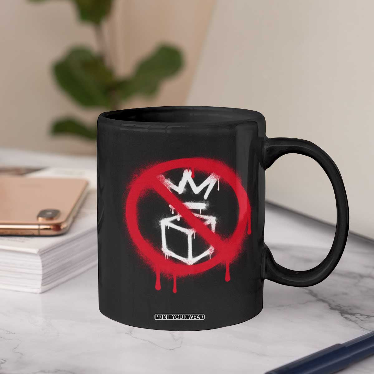 No Kings No Ice Protest Coffee Mug Vintage Political Stop Sign Graffiti Graphic TS11 Print Your Wear