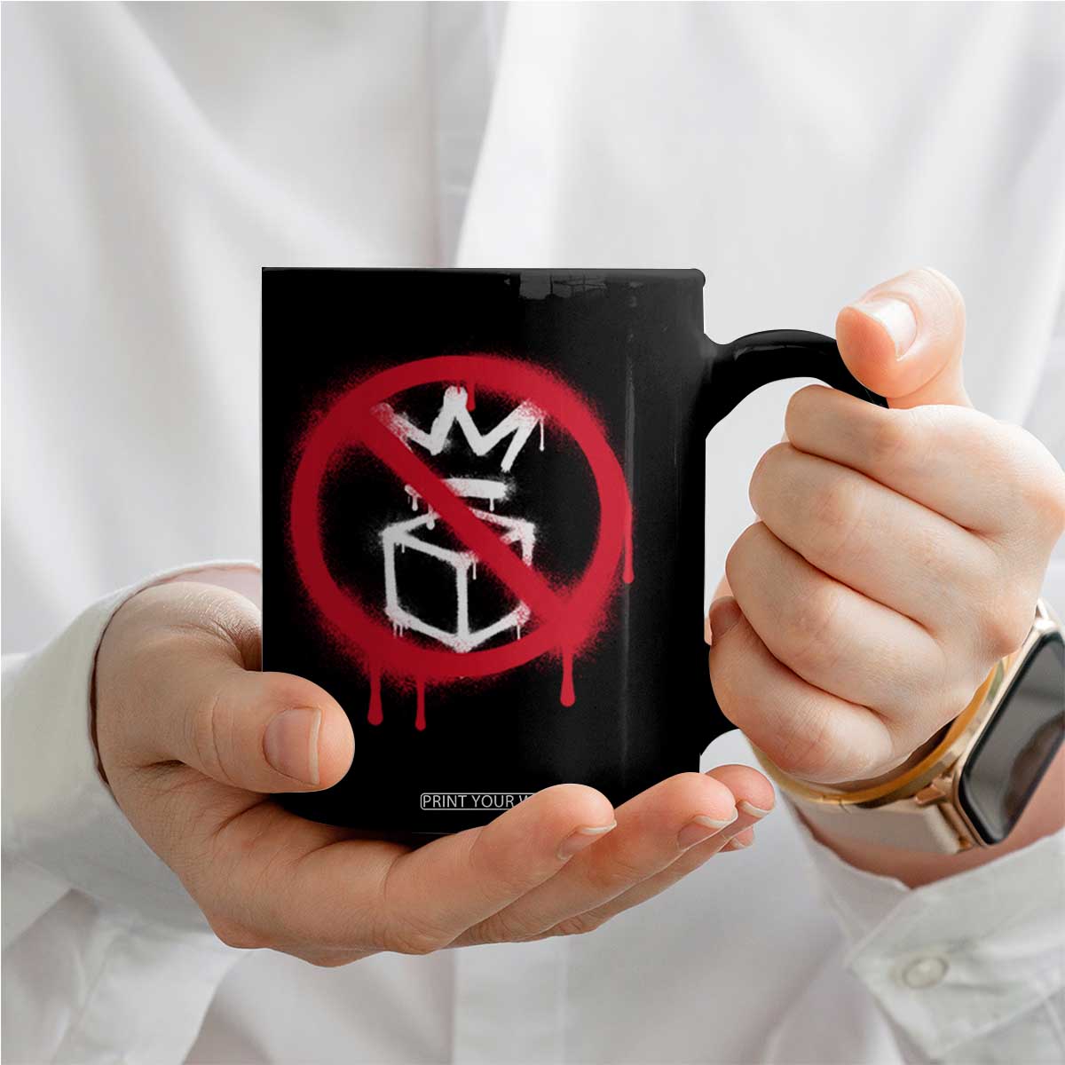No Kings No Ice Protest Coffee Mug Vintage Political Stop Sign Graffiti Graphic TS11 Print Your Wear