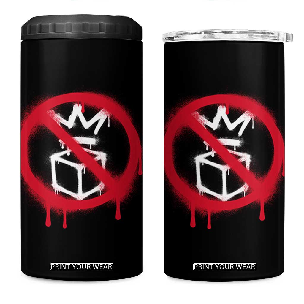 No Kings No Ice Protest 4 in 1 Can Cooler Tumbler Vintage Political Stop Sign Graffiti Graphic TS11 One Size: 16 oz Black Print Your Wear