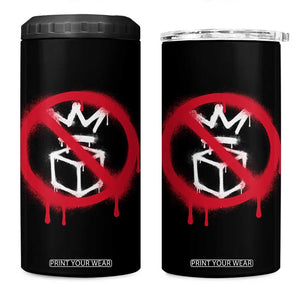 No Kings No Ice Protest 4 in 1 Can Cooler Tumbler Vintage Political Stop Sign Graffiti Graphic TS11 One Size: 16 oz Black Print Your Wear