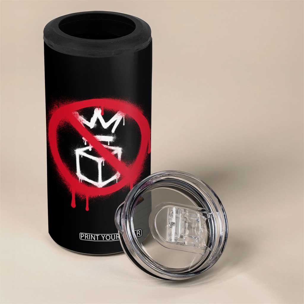 No Kings No Ice Protest 4 in 1 Can Cooler Tumbler Vintage Political Stop Sign Graffiti Graphic TS11 Print Your Wear