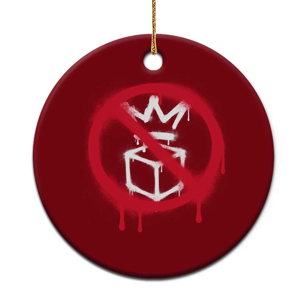 No Kings No Ice Protest Ceramic Ornament Vintage Political Stop Sign Graffiti Graphic TS11 1pc Red Print Your Wear