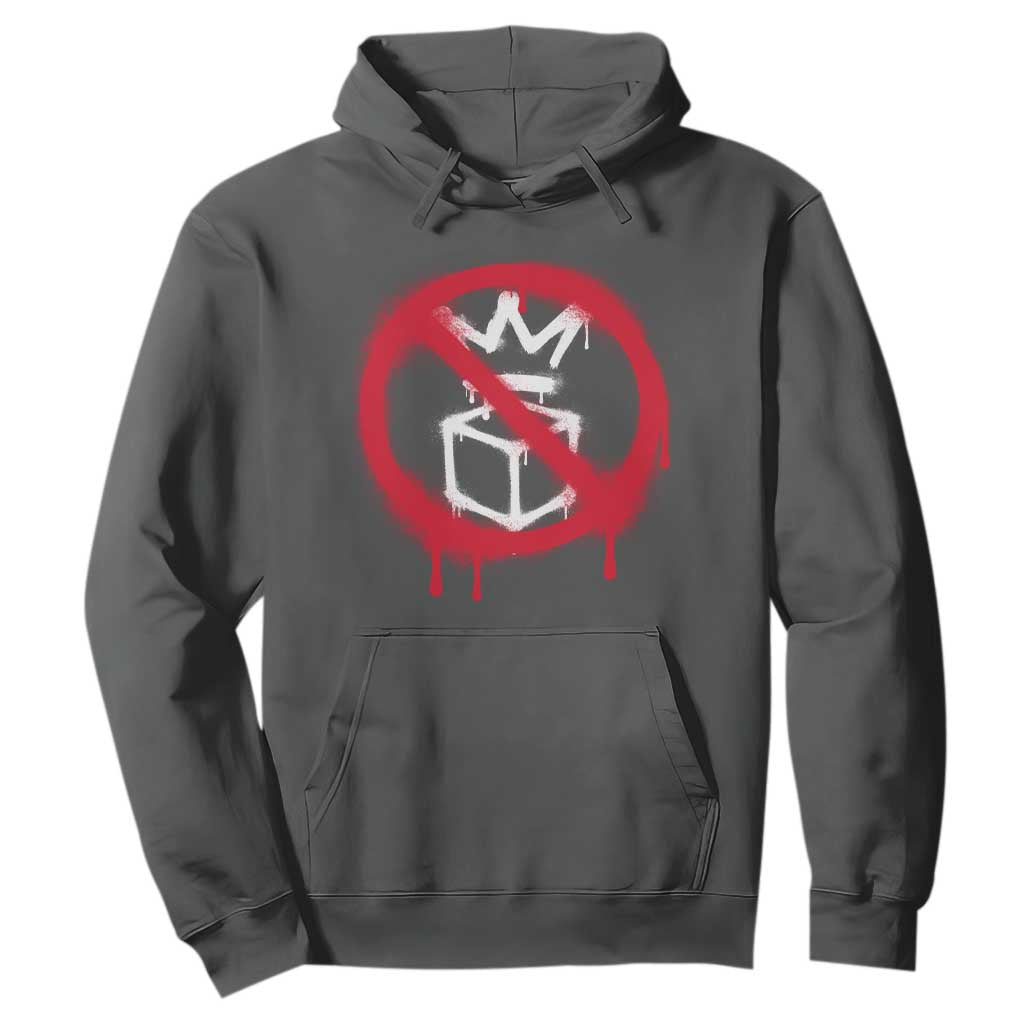 No Kings No Ice Protest Hoodie Vintage Political Stop Sign Graffiti Graphic TS11 Dark Heather Print Your Wear