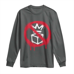 No Kings No Ice Protest Long Sleeve Shirt Vintage Political Stop Sign Graffiti Graphic TS11 Dark Heather Print Your Wear