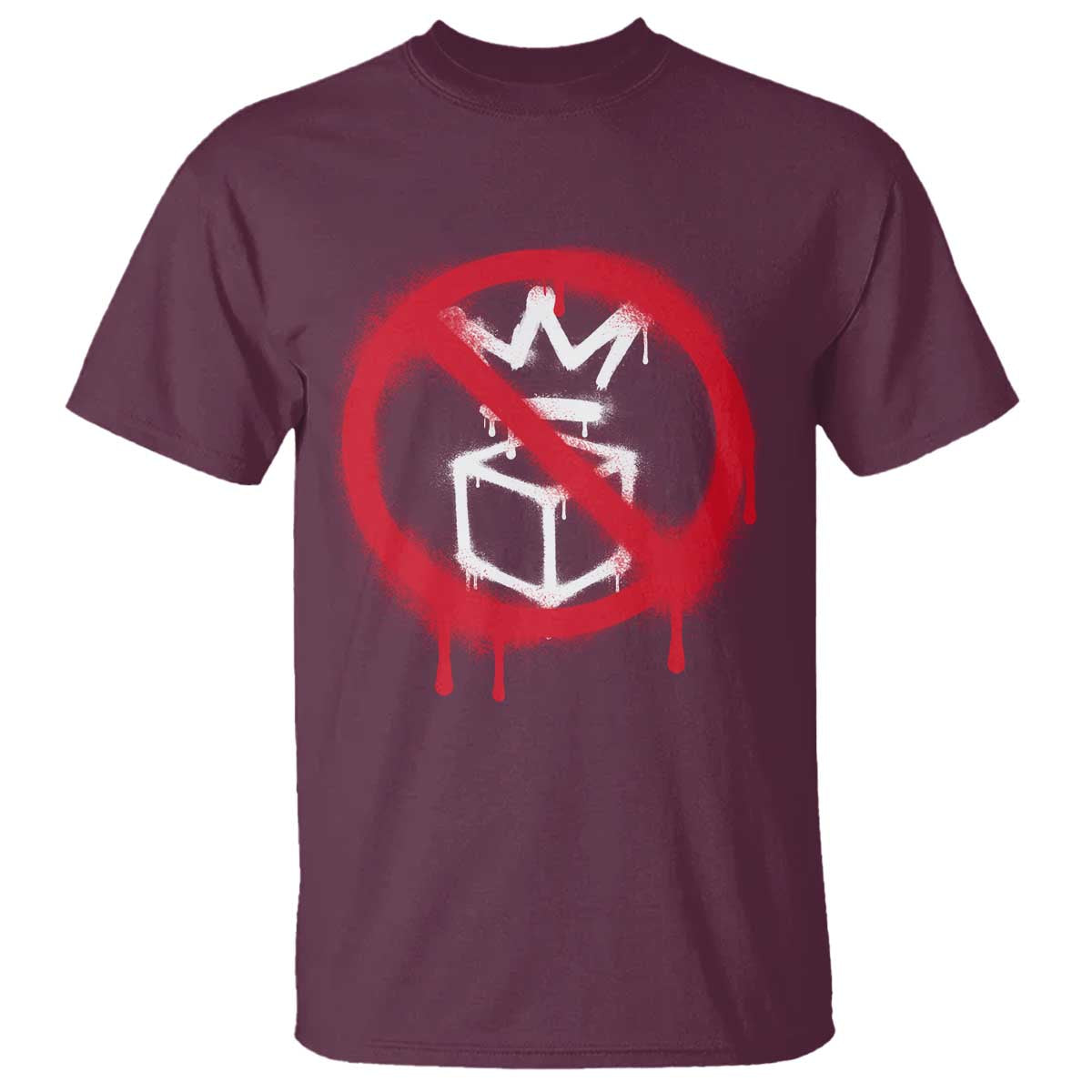 No Kings No Ice Protest T Shirt Vintage Political Stop Sign Graffiti Graphic TS11 Maroon Print Your Wear