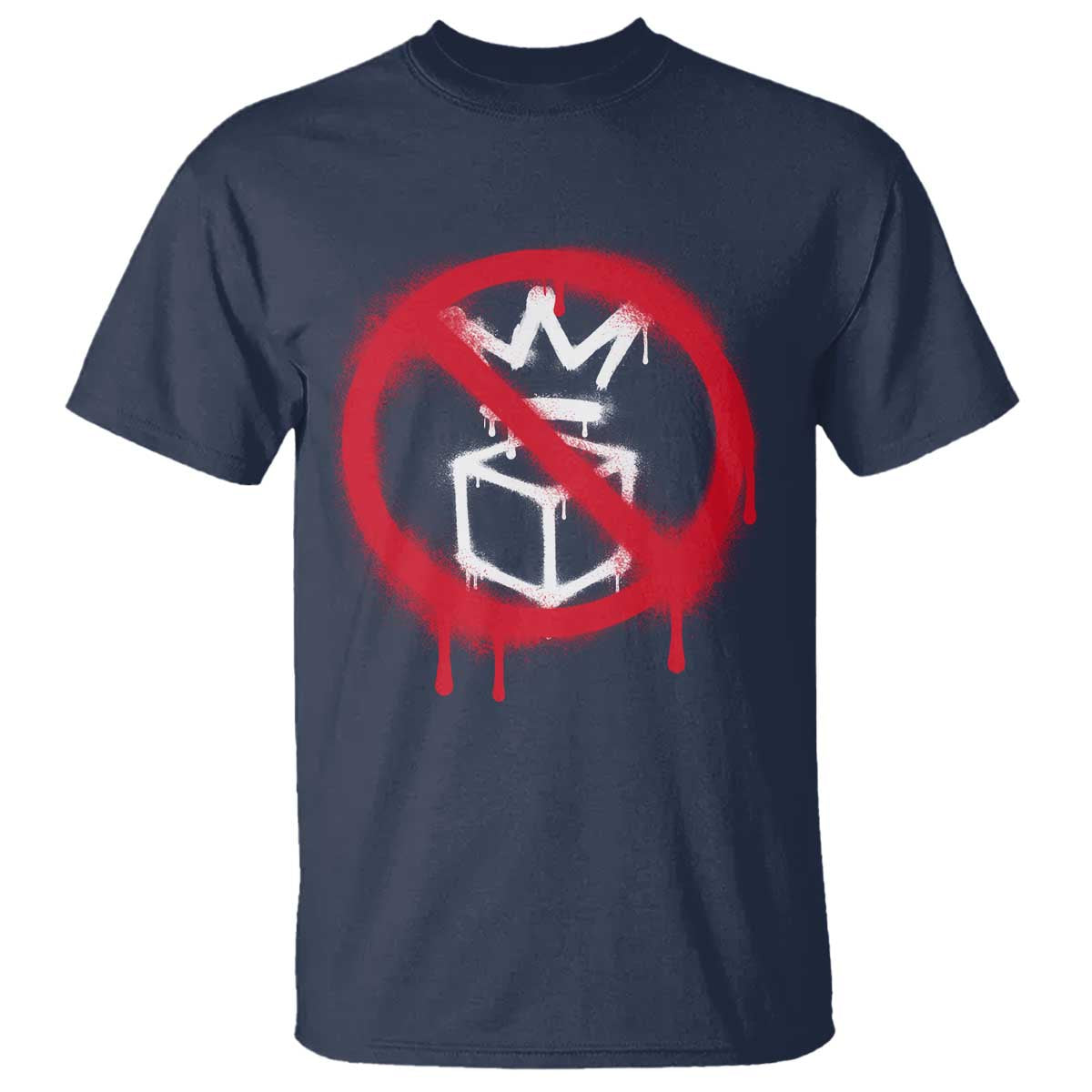 No Kings No Ice Protest T Shirt Vintage Political Stop Sign Graffiti Graphic TS11 Navy Print Your Wear