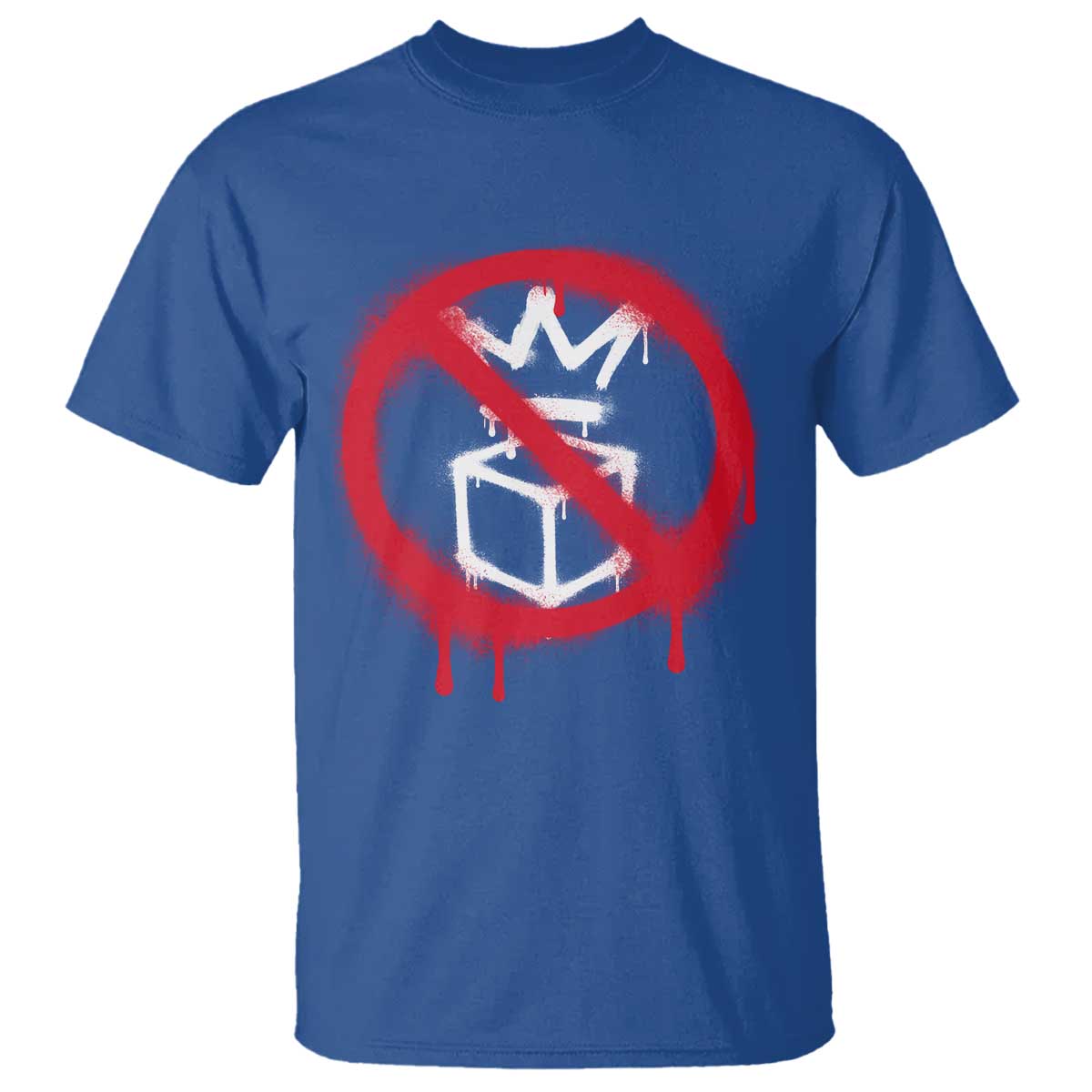 No Kings No Ice Protest T Shirt Vintage Political Stop Sign Graffiti Graphic TS11 Royal Blue Print Your Wear