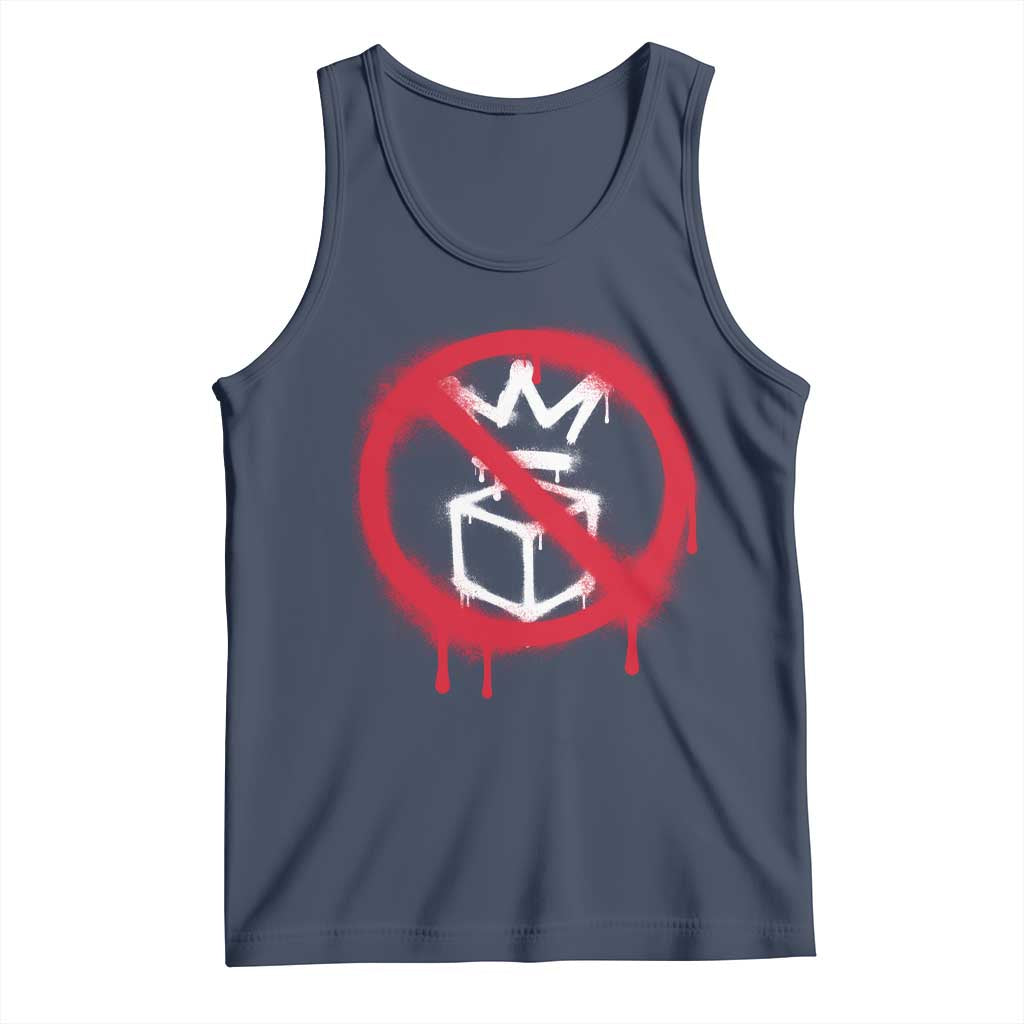 No Kings No Ice Protest Tank Top Vintage Political Stop Sign Graffiti Graphic TS11 Navy Print Your Wear