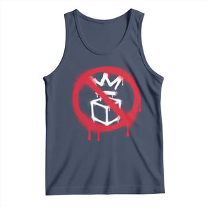 No Kings No Ice Protest Tank Top Vintage Political Stop Sign Graffiti Graphic TS11 Navy Print Your Wear