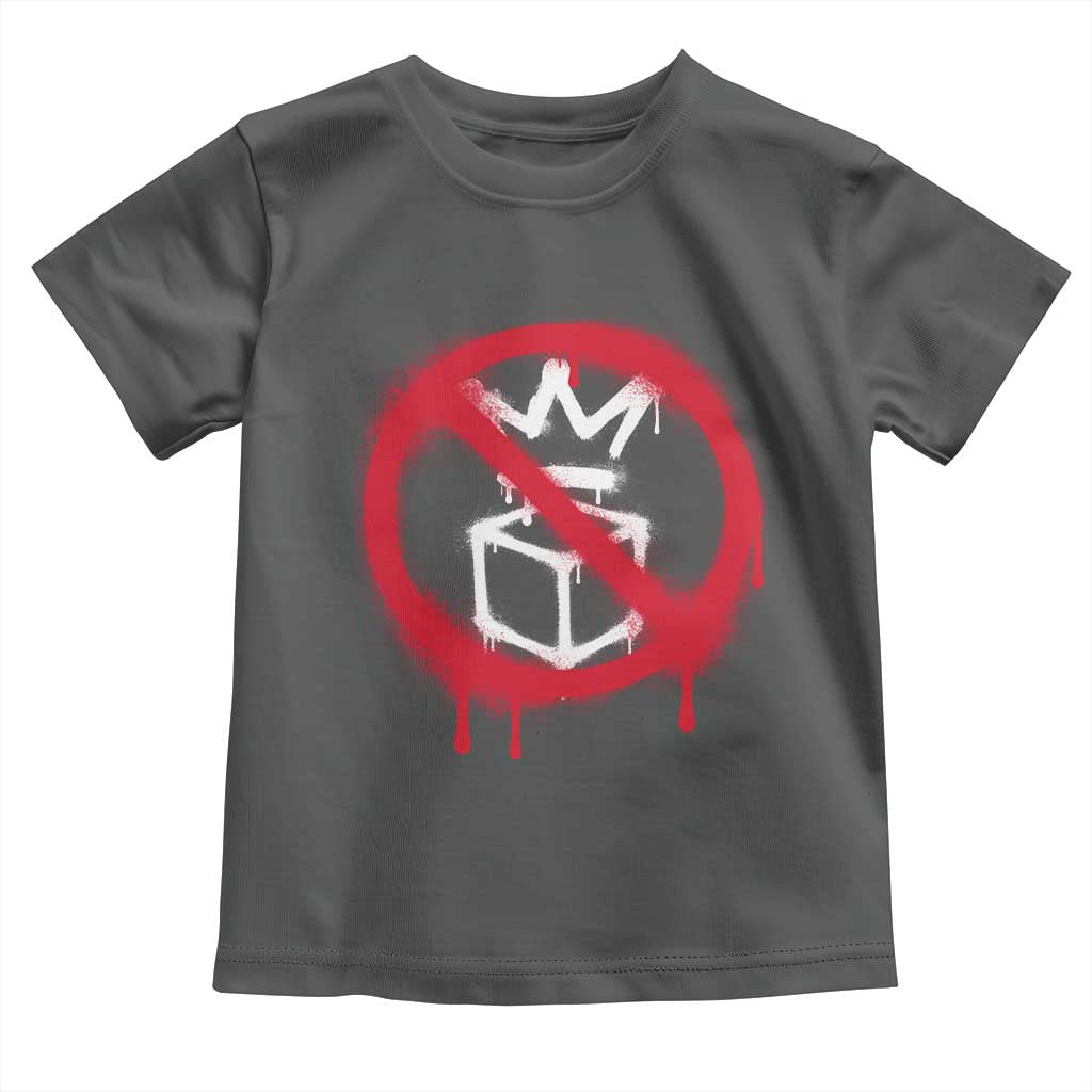 No Kings No Ice Protest Toddler T Shirt Vintage Political Stop Sign Graffiti Graphic TS11 Dark Heather Print Your Wear