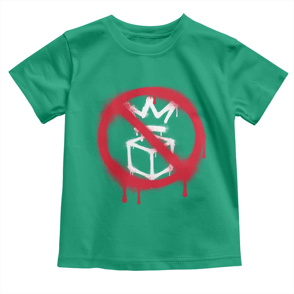 No Kings No Ice Protest Toddler T Shirt Vintage Political Stop Sign Graffiti Graphic TS11 Irish Green Print Your Wear