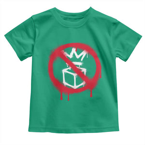 No Kings No Ice Protest Toddler T Shirt Vintage Political Stop Sign Graffiti Graphic TS11 Irish Green Print Your Wear
