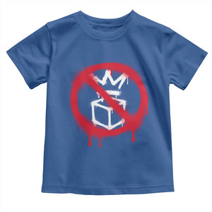 No Kings No Ice Protest Toddler T Shirt Vintage Political Stop Sign Graffiti Graphic TS11 Royal Blue Print Your Wear