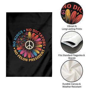 No Kings No Dictators No Felon Presidents Garden Flag Retro Flower Peace Sign TS11 Print Your Wear