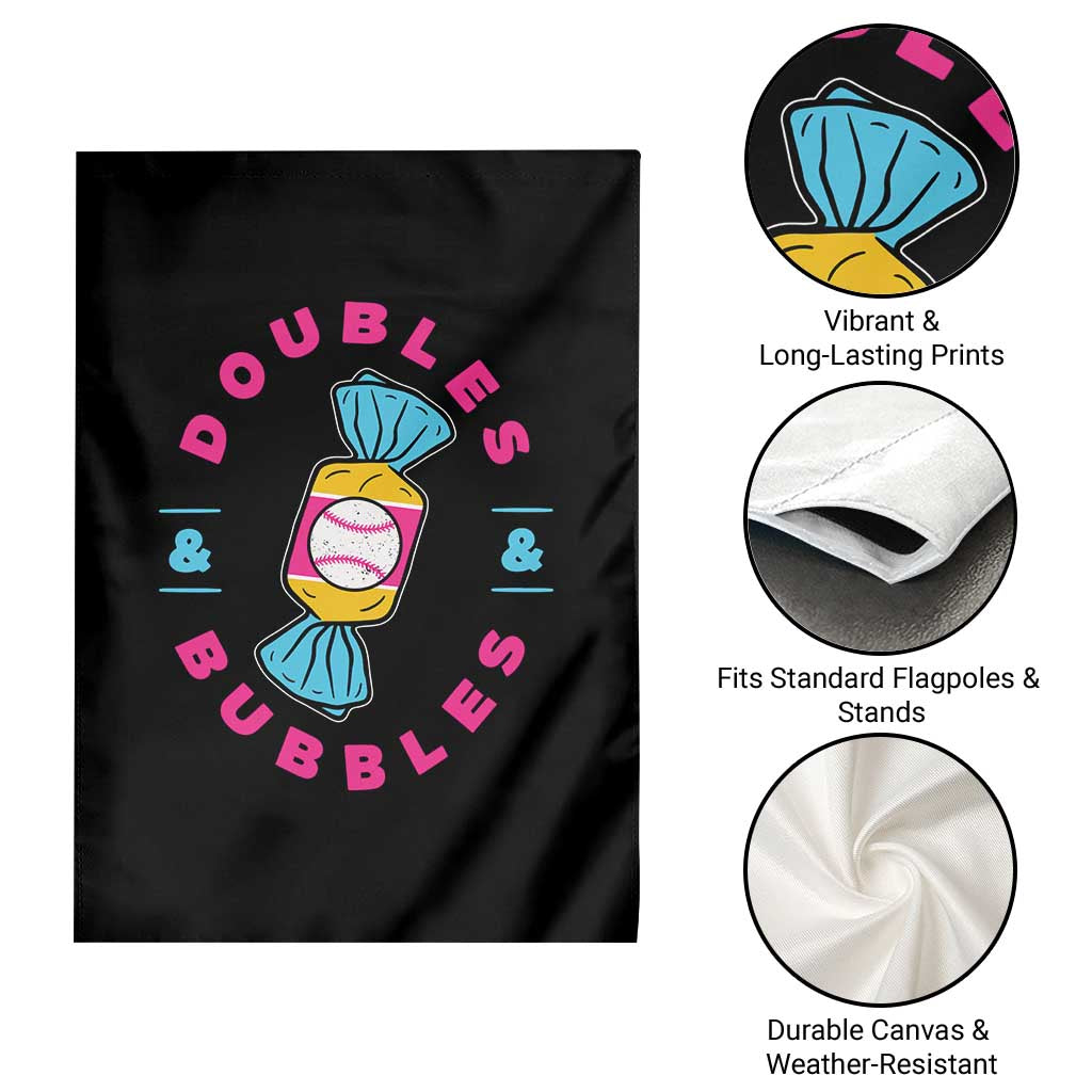 Doubles and Bubbles Baseball Candy Gum Garden Flag TS11 Print Your Wear