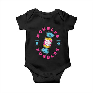 Doubles and Bubbles Baseball Candy Gum Baby Onesie TS11 Black Print Your Wear